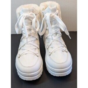 Hash Bubbie Women's White  Winter Fur Boots Ankle Booties for Women Size 7